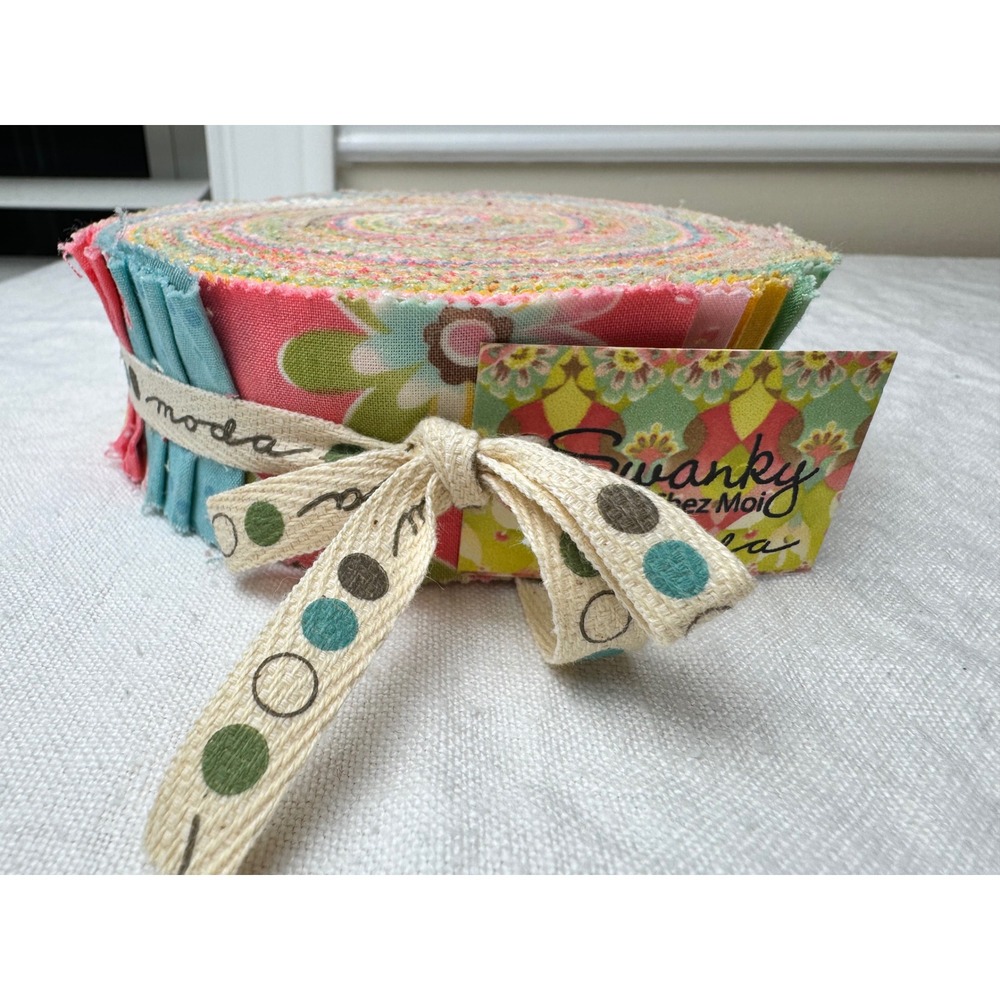 Moda Swanky Honey Bun Fabric Roll Chez Moi 16030 HB Multi Color Floral OOP